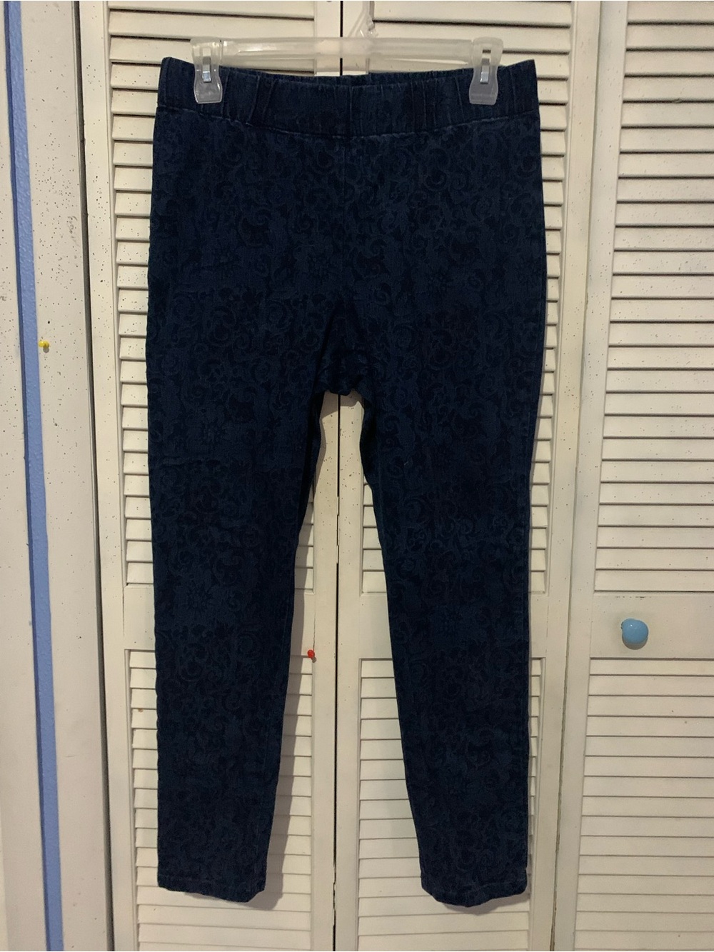 Soft Surroundings Brocade Look Elastic Waist Denim Jeans